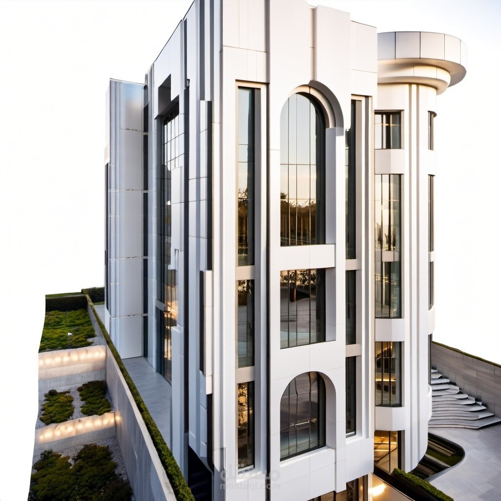 تصميم مبنى سكني ثلاث طوابق