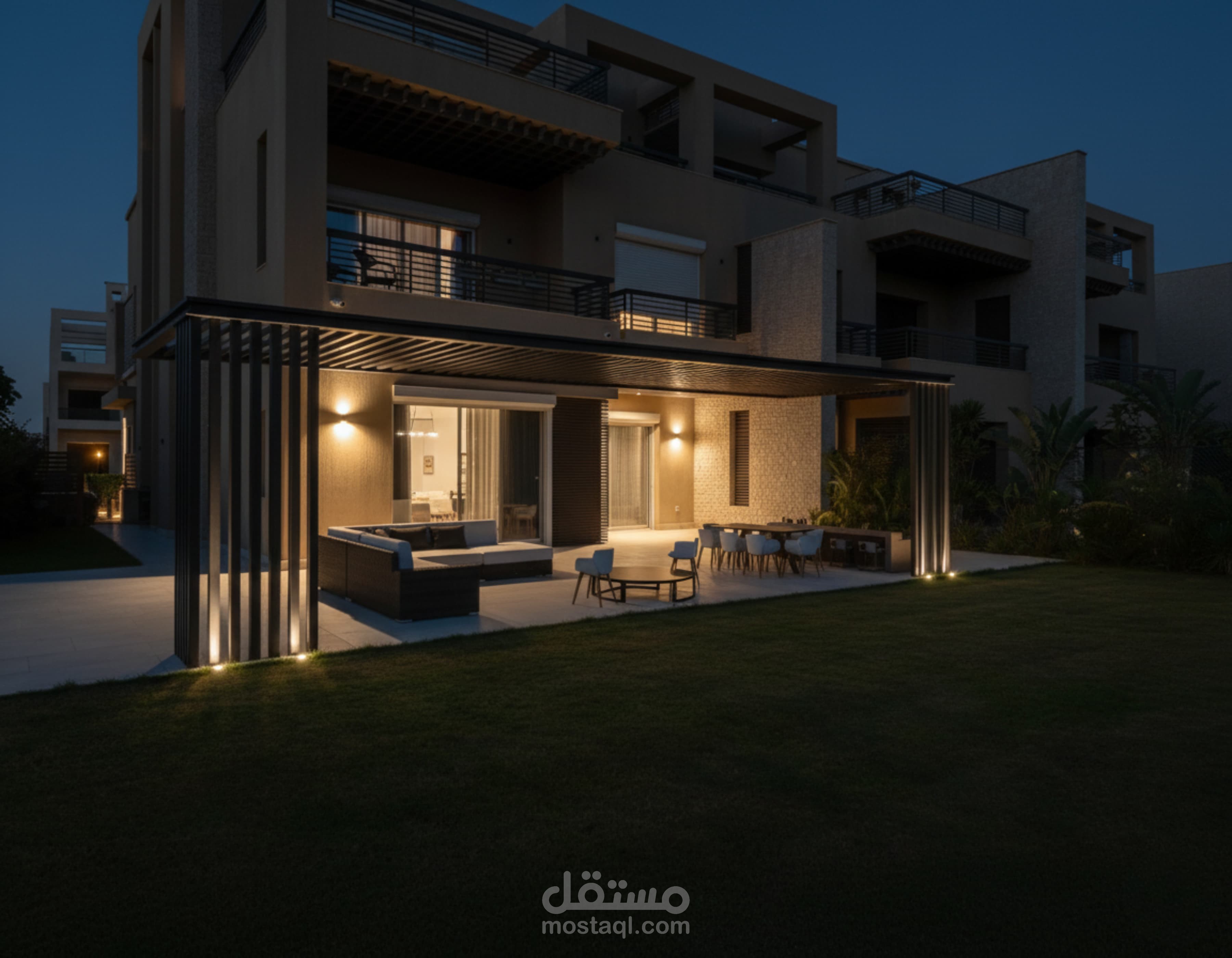 تصميم برجولا لفيلا سكنية 3D على SketchUp مع رندر احترافي ورسومات تنفيذية بالأبعاد