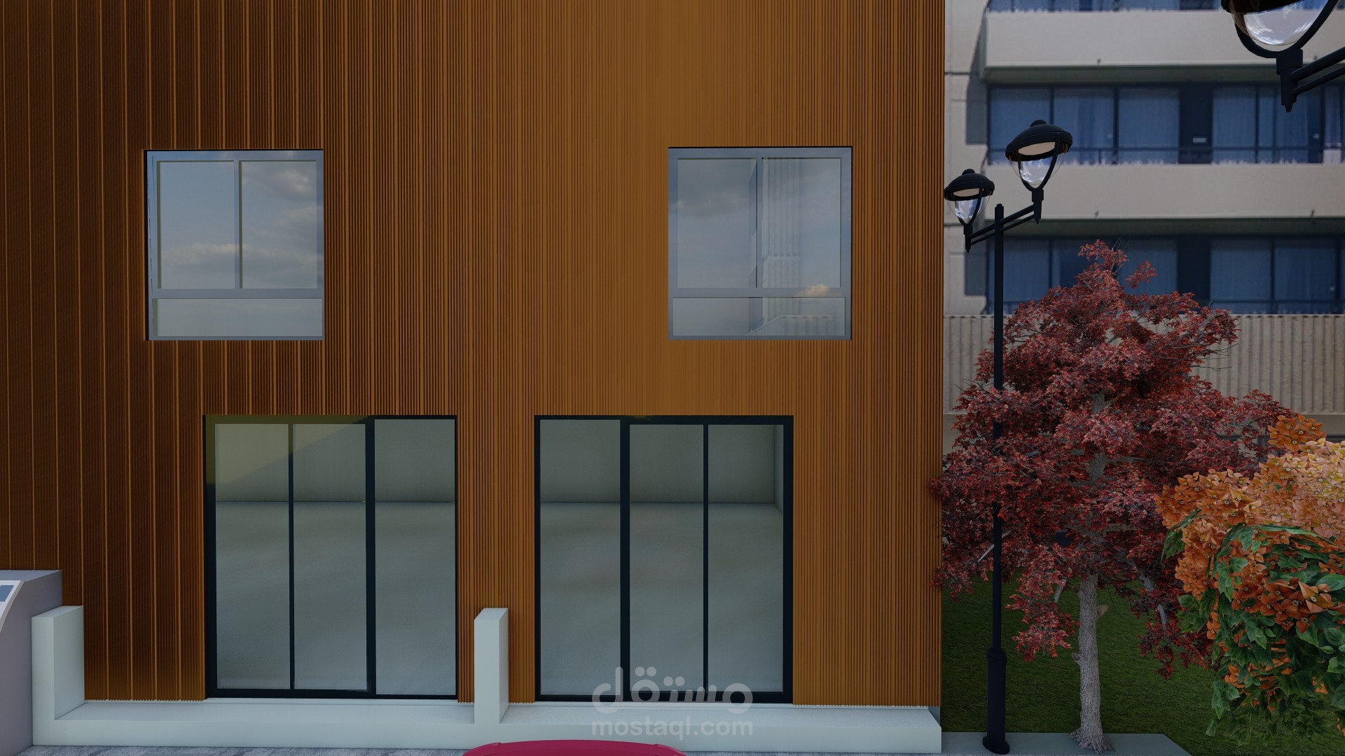 تصميم وتنفيذ قطاع لوفر ألومنيوم – من الفكرة إلى التصنيع والرندر النهائي