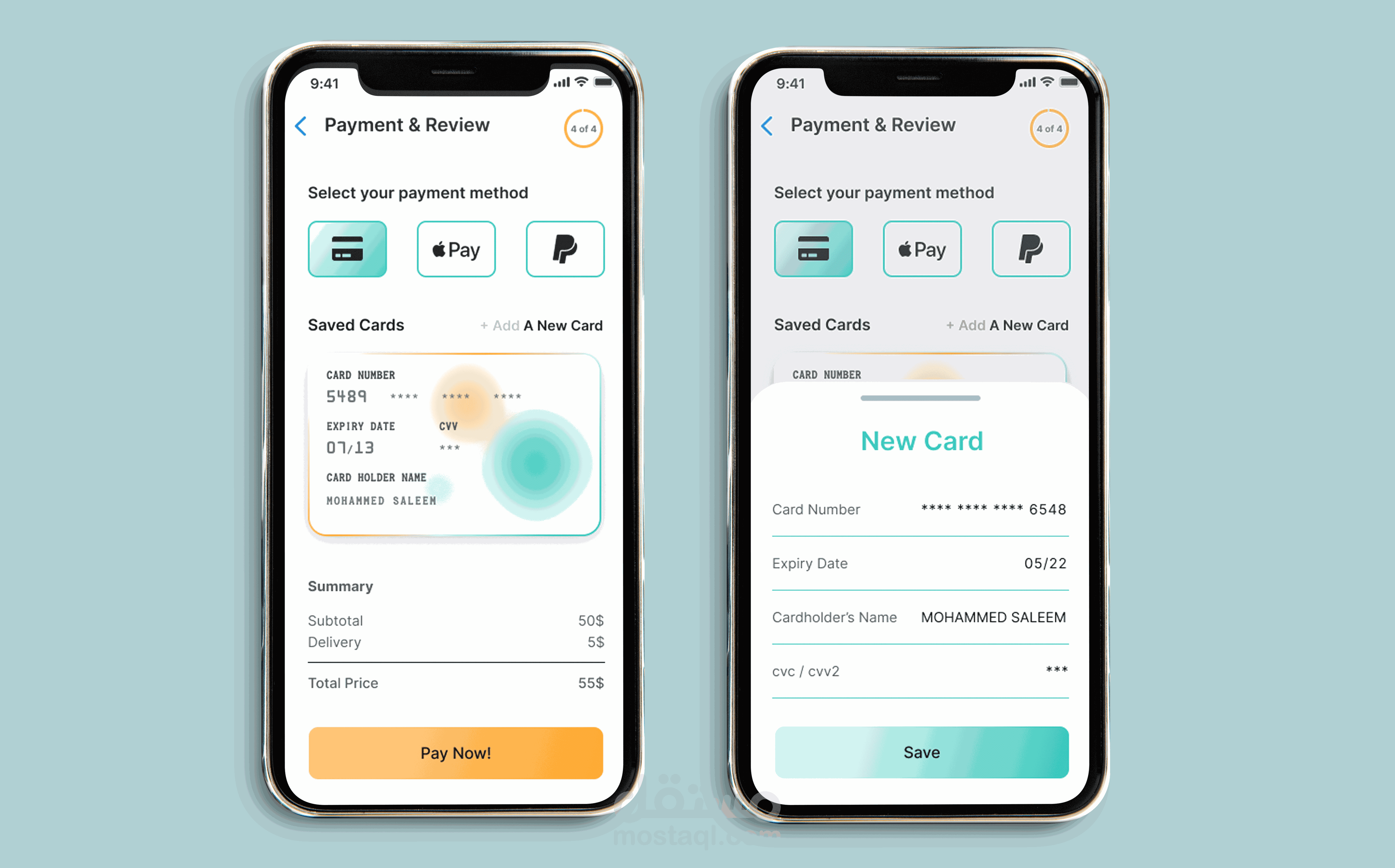 Payment Screens  UI | تصميم واجهة مستخدم:  شاشة سداد لتطبيق جوال
