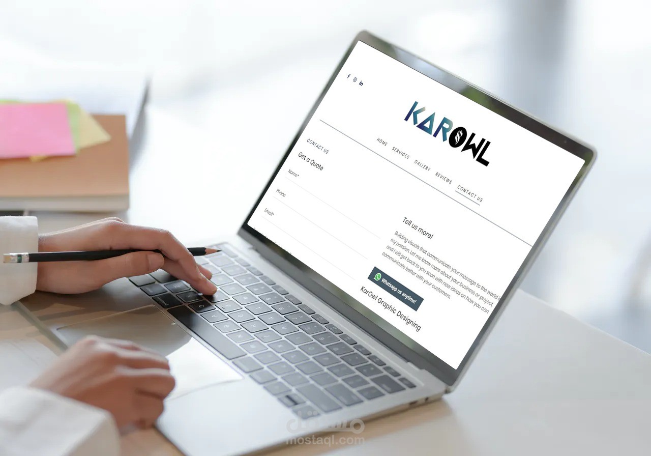 تصميم صفحة من اعمالنا لشركة Karowl