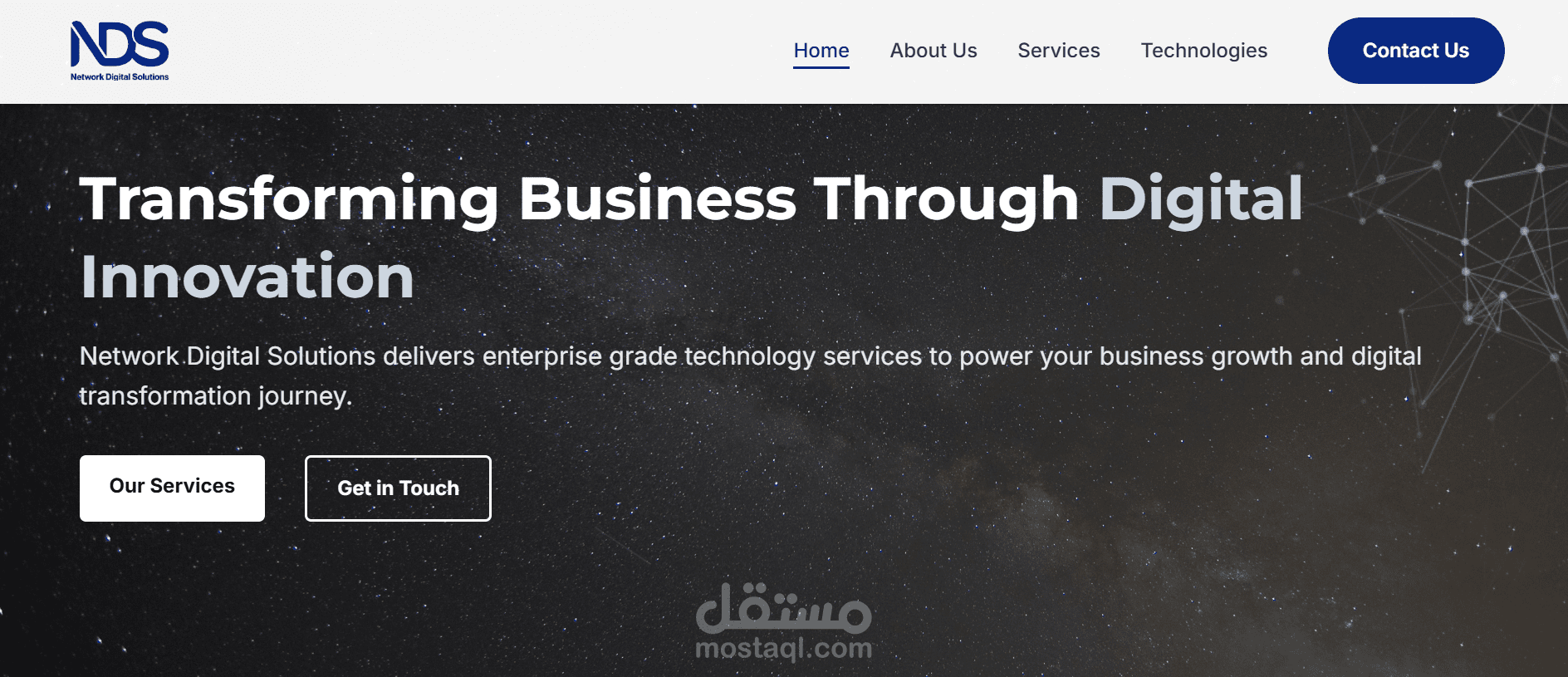 موقع الكتروني لشركة تكنولوجية