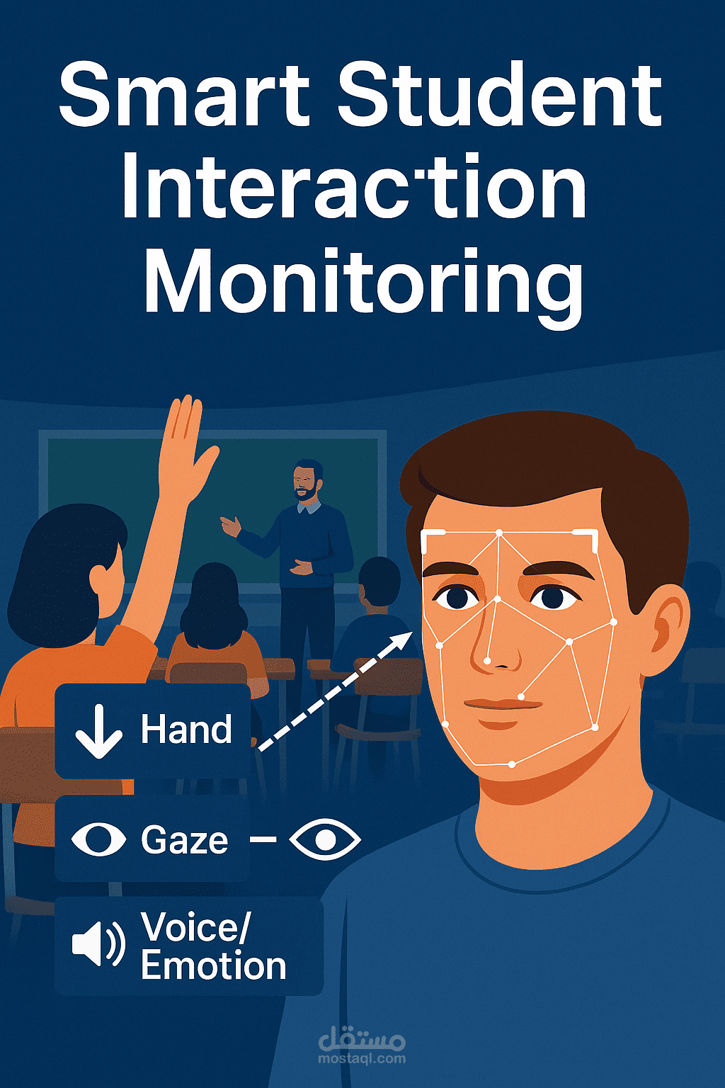 Real-time Classroom AI (Gaze, Emotion, Participation, Voice) (رصد تفاعلات الطلاب الصوتية والبصرية بالذكاء الاصطناعي)