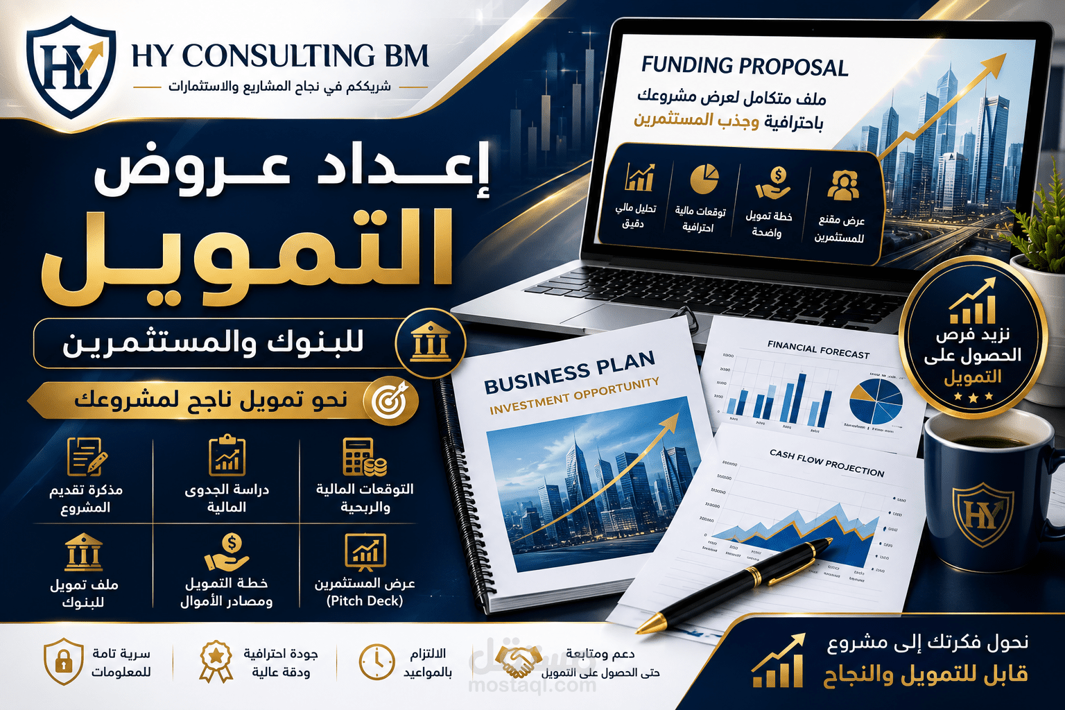 إعداد ملفات التمويل الاحترافية للبنوك والمستثمرين