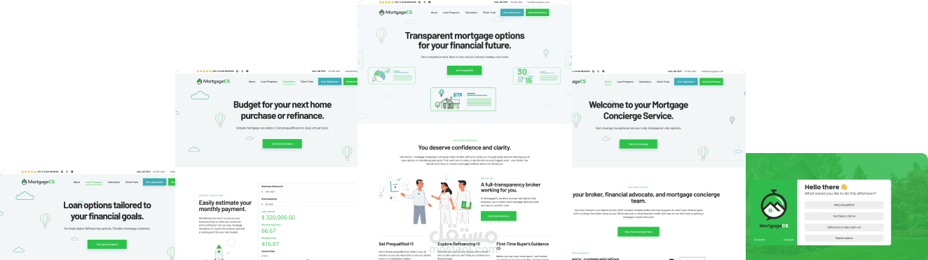 برمجة موقع MortgageCS للعقارات في أمريكا