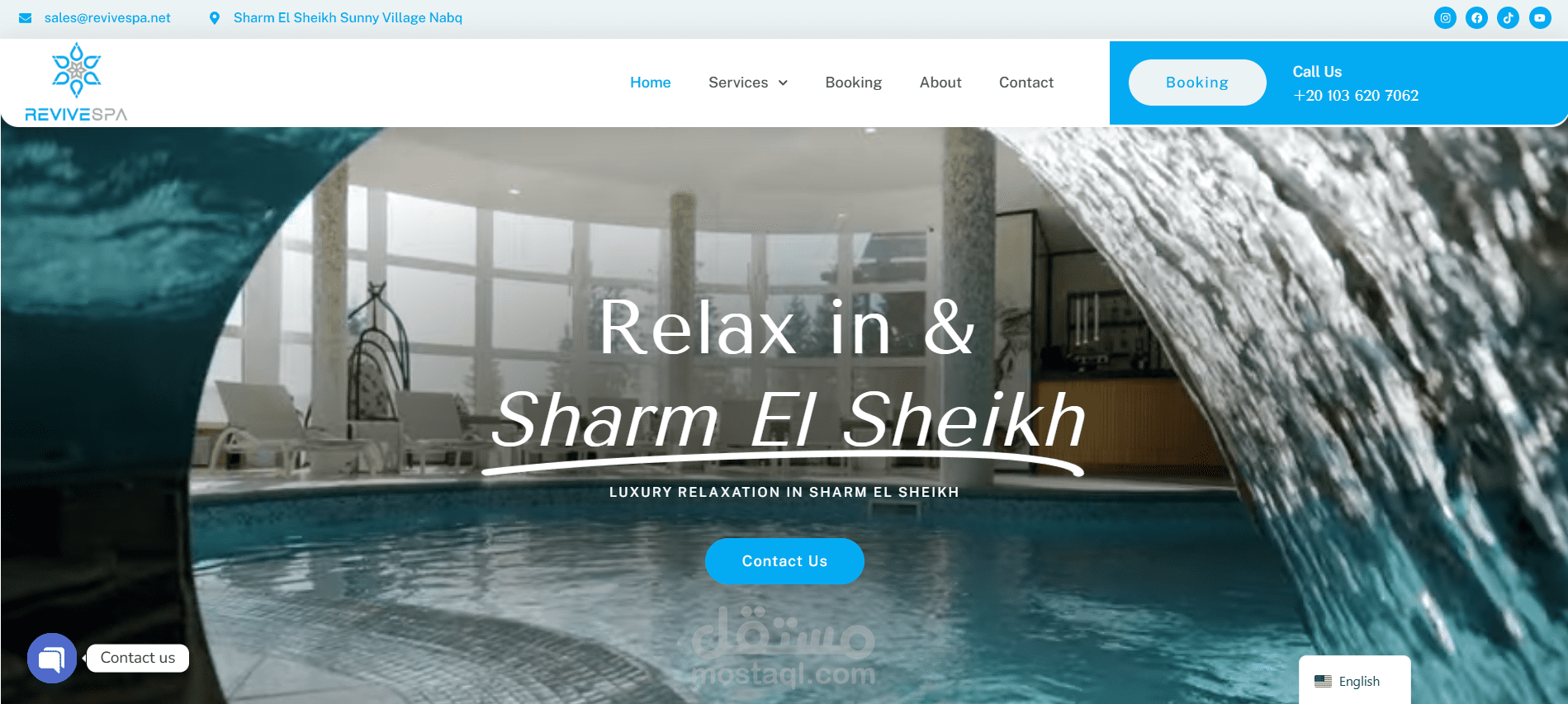 تصميم وتطوير موقع Revive Spa – سبا فاخر في شرم الشيخ