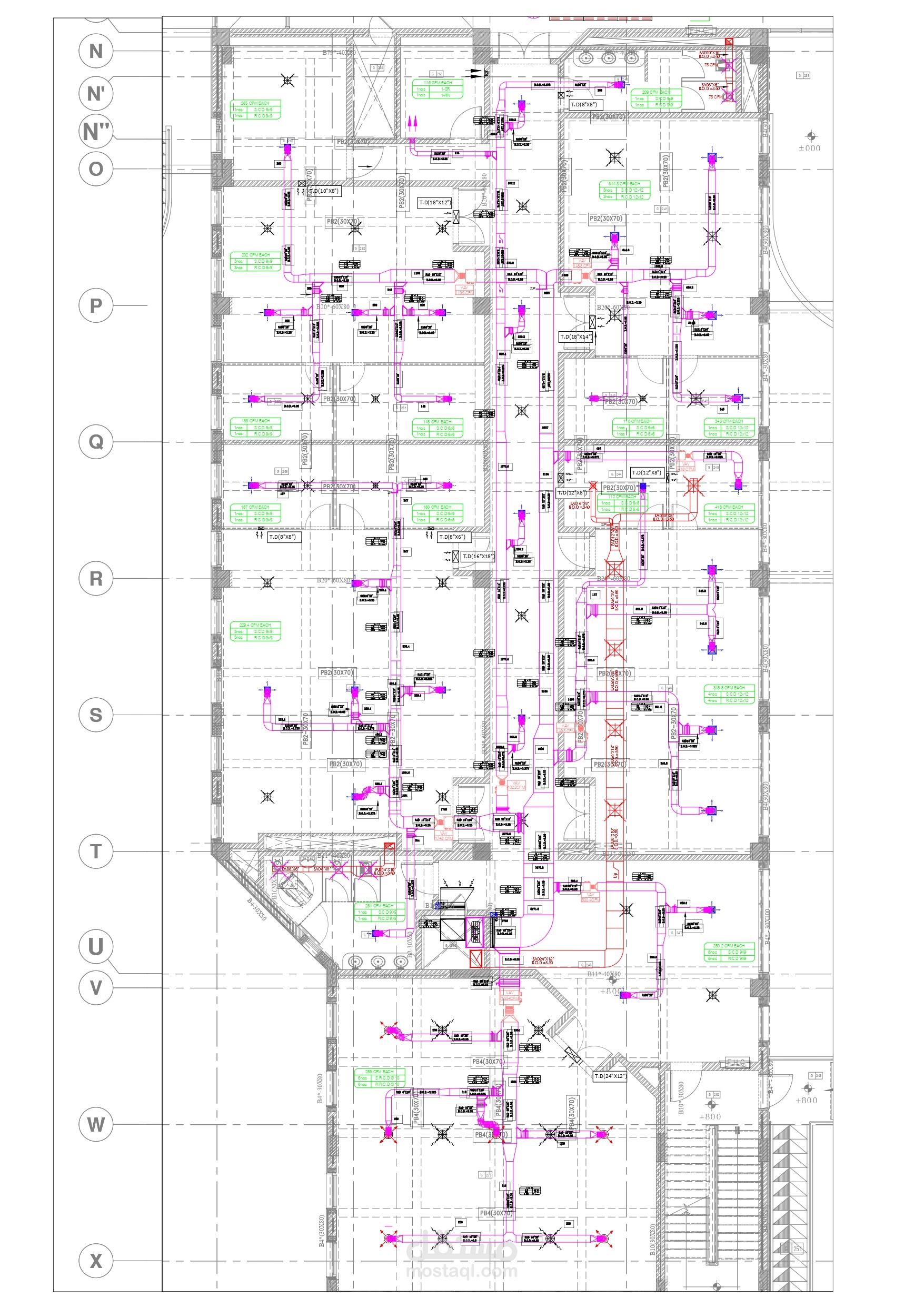 تصميم مخططات التكييف لمبنى جامعة - السعودية