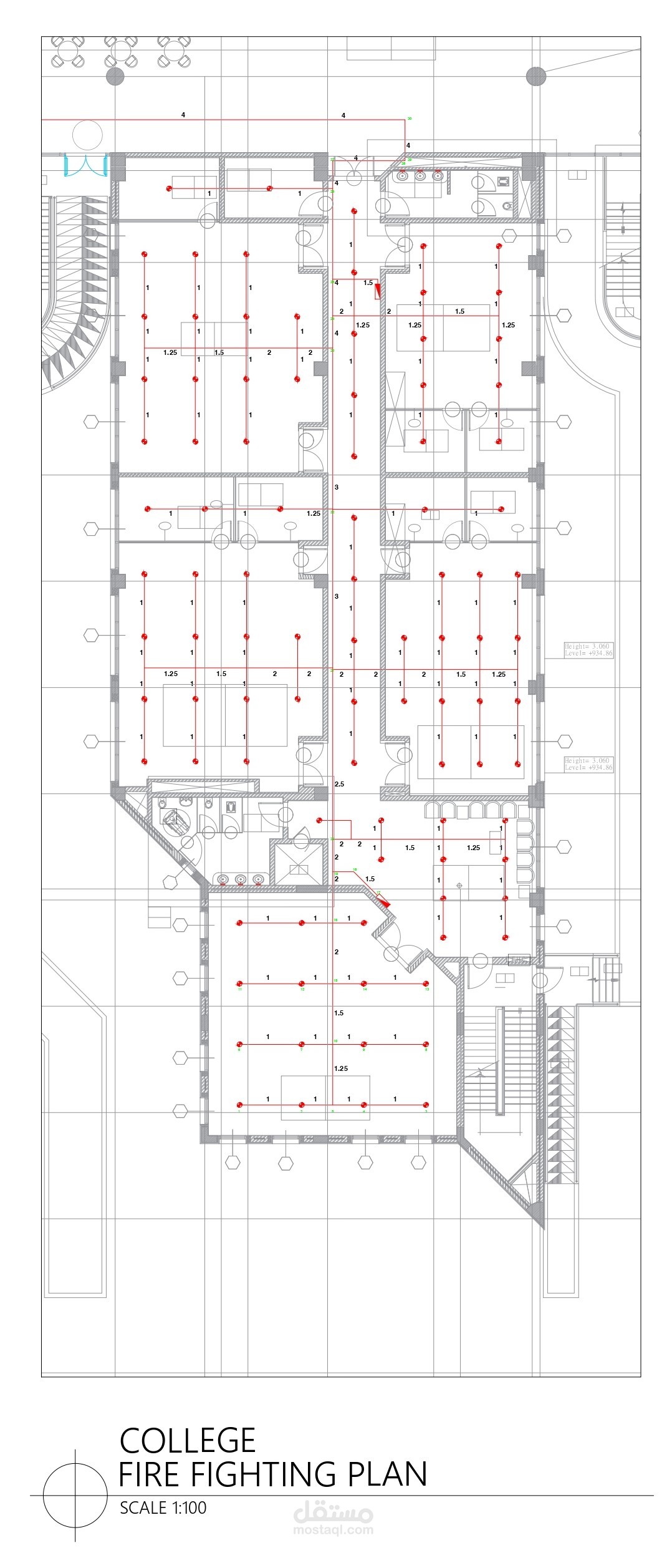 تصميم مخططات مكافحة الحريق لمبنى جامعة