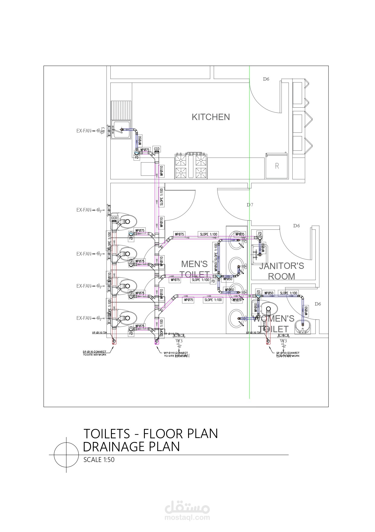 تصميم مخططات الصرف الصحي لمشروع مكون من 120 مبنى - المنطقة الشرقية
