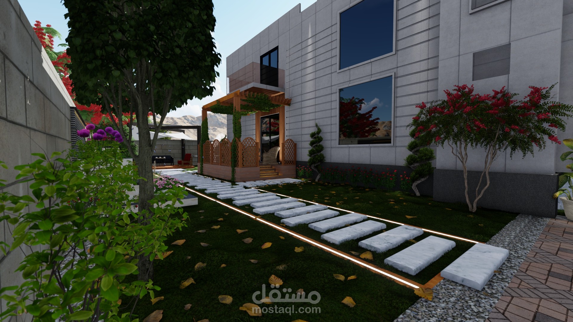 لاند سكيب لفيلا فى عمان