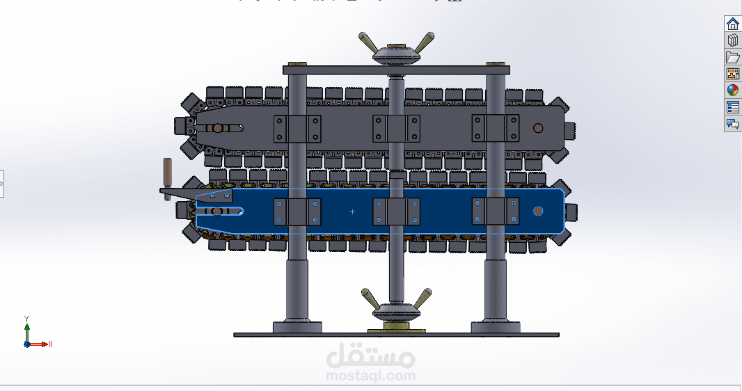 تصميم ماكينة سحب المنتج البلاستيكي - برنامج Solidworks