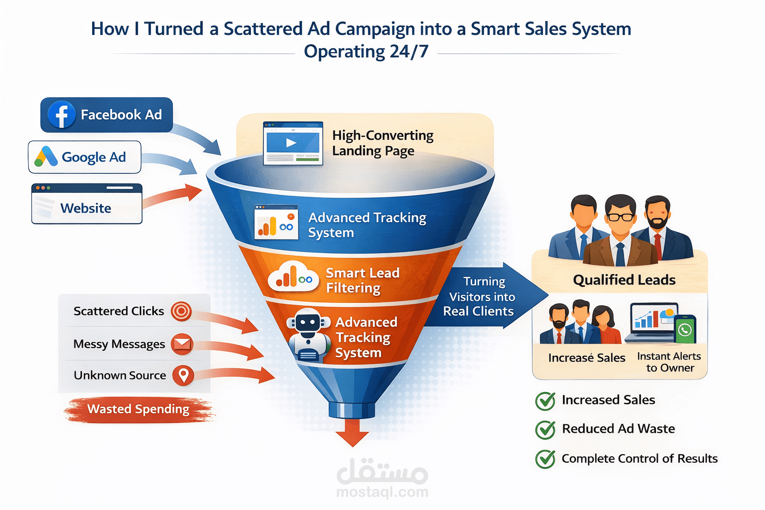 كيف حولت حملة إعلانية مشتتة إلى نظام مبيعات ذكي يولد عملاء مؤهلين تلقائياً