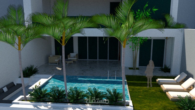 تصميم واجهات و حديقة فيلا بالجزائر