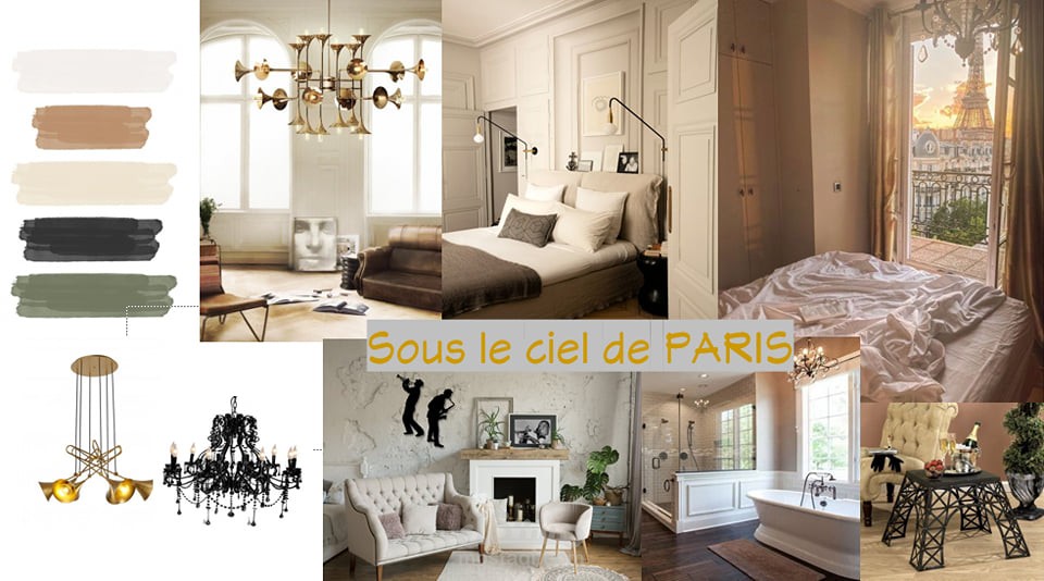 Interior design mood board