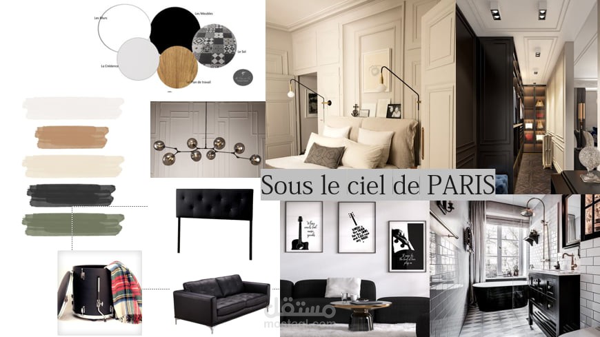 Interior design mood board