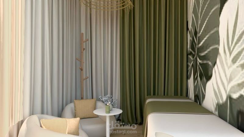 اقتراح تصميم داخلي لغرف فردية للتشافي في مركز متعدد الخدمات