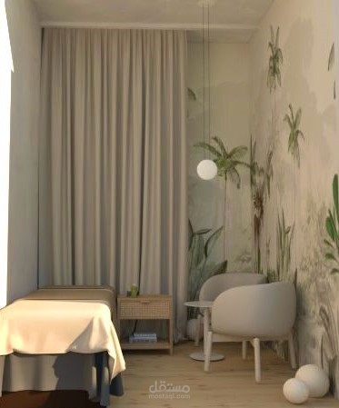 تصميم داخلي لغرف فردية للتشافي في مركز متعدد الخدمات