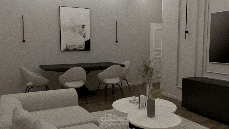 تصميم داخلي لشقة بمدينة الرياض