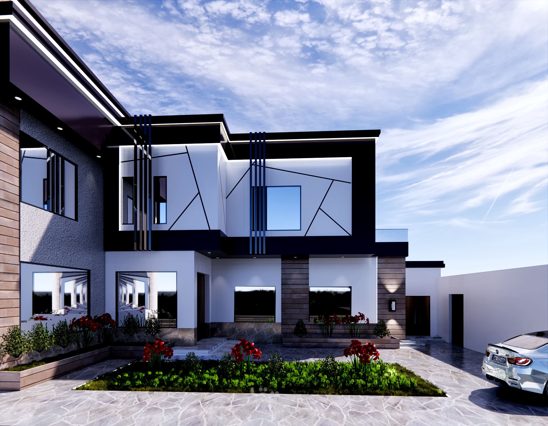 تصميم ديكور واجهه فيلا مودرن