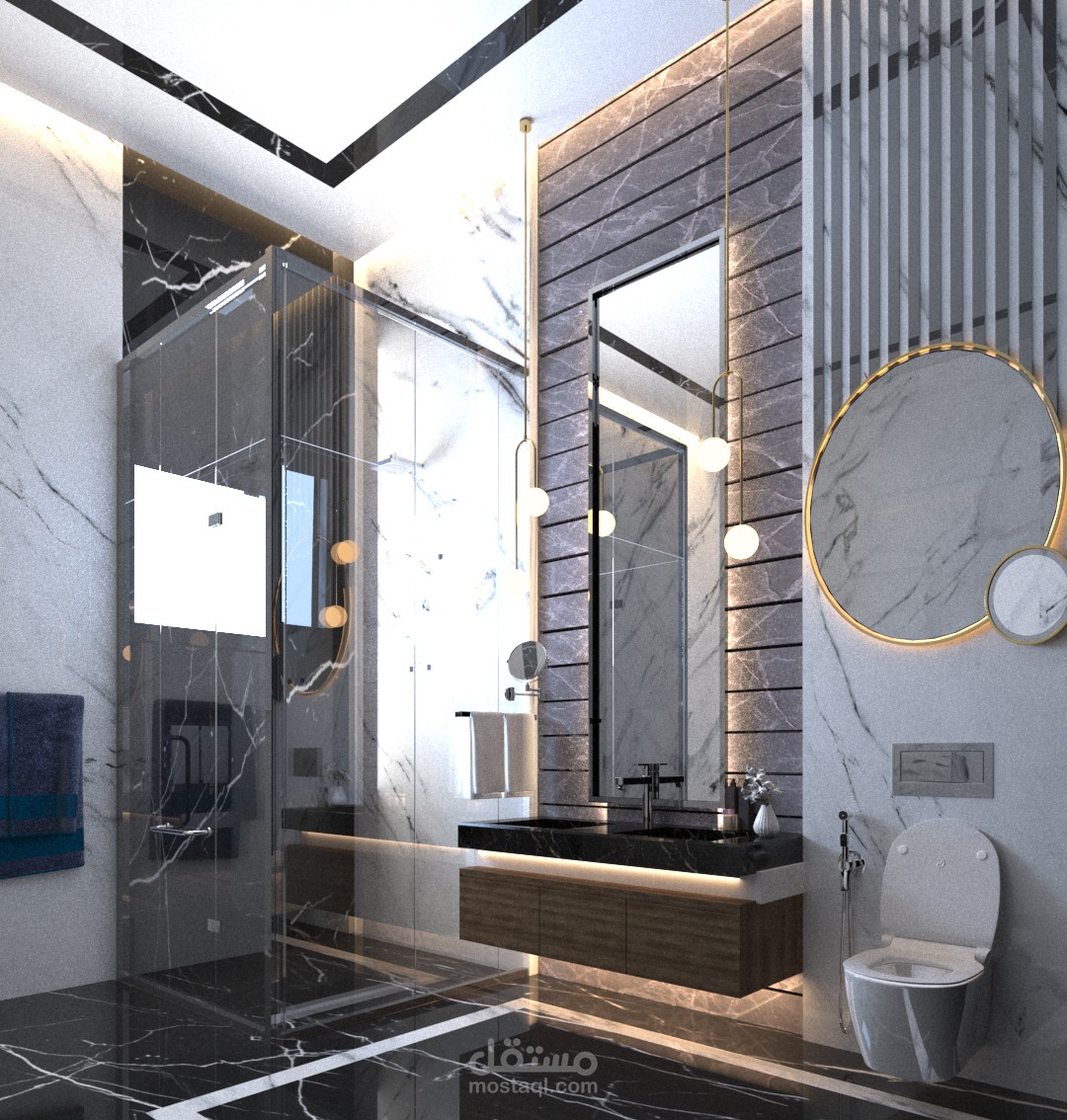 تصميم حمامات لفيلا