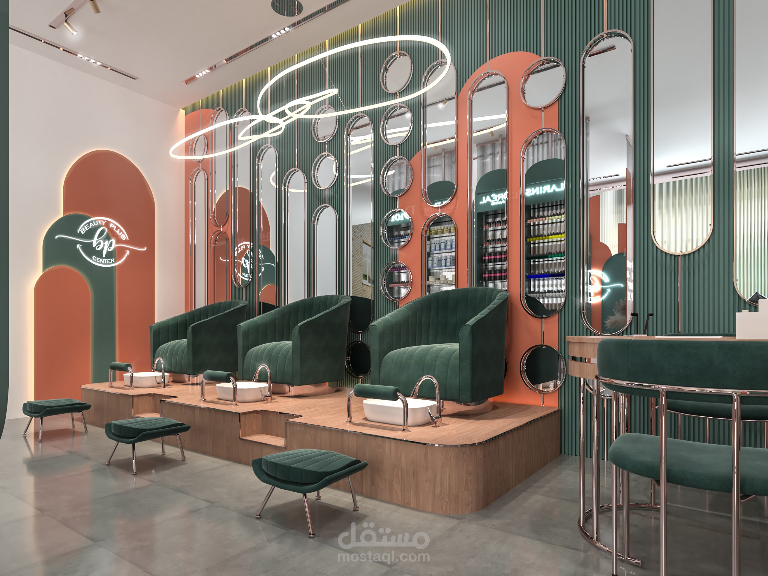 تصميم صالون طلاء اظافر / nail salon /