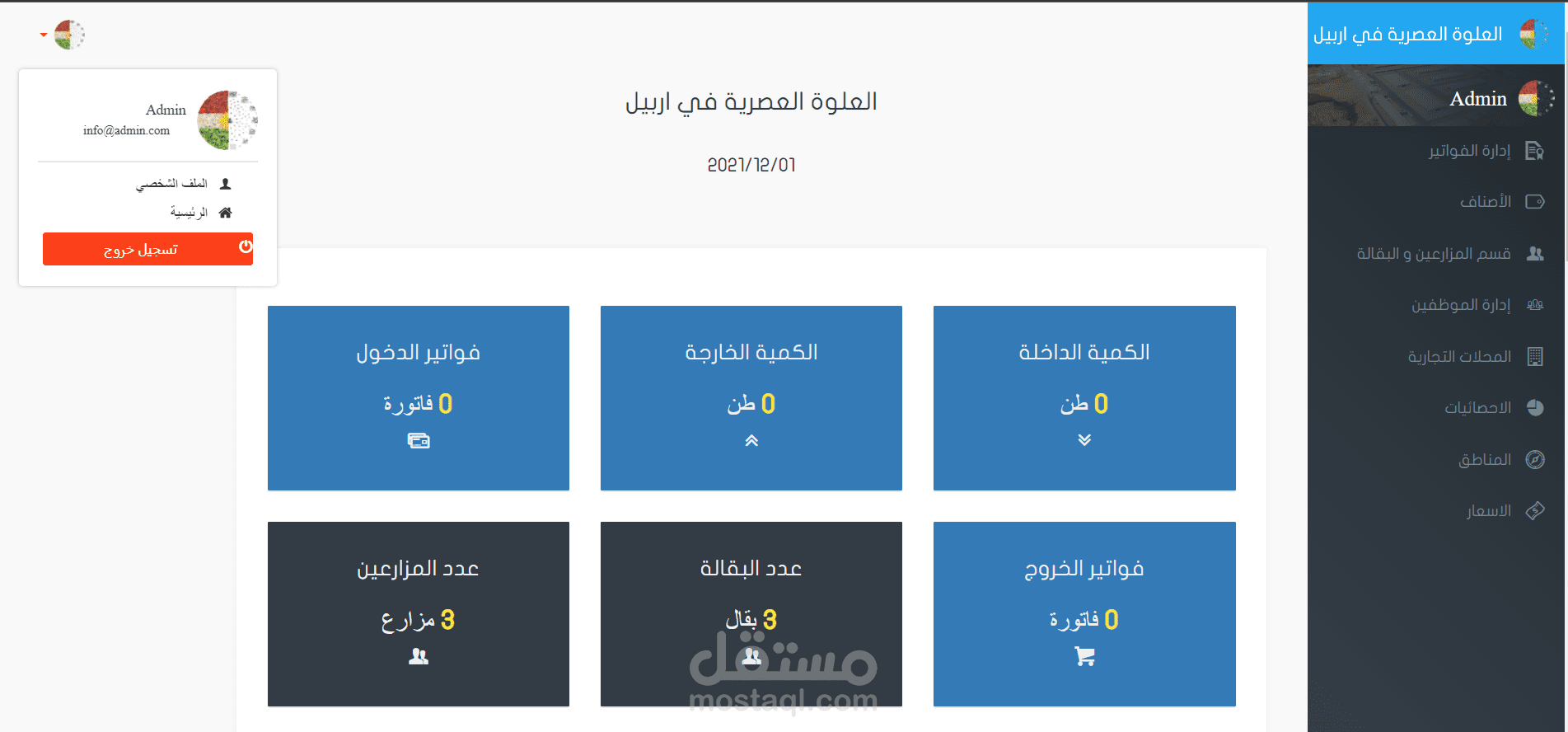 نظام دخول وخروج لتظيم سوق كبير في أربيل | laravel