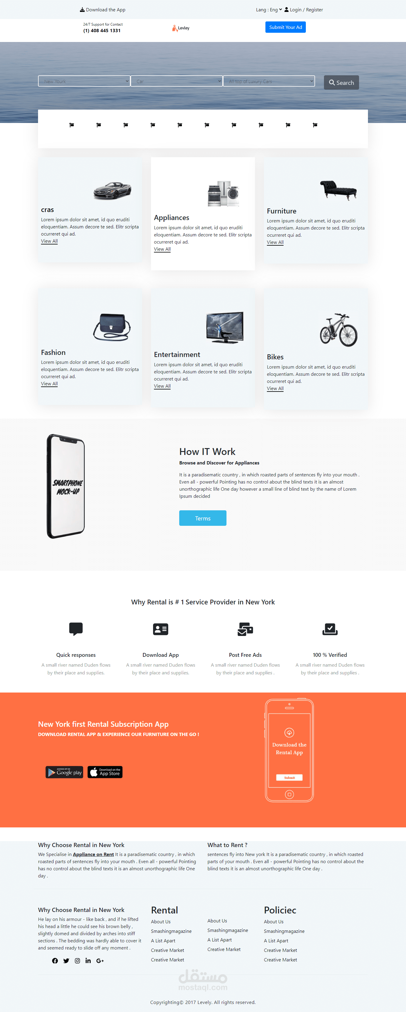 LevleyRental MultipurposeTemplateموقع