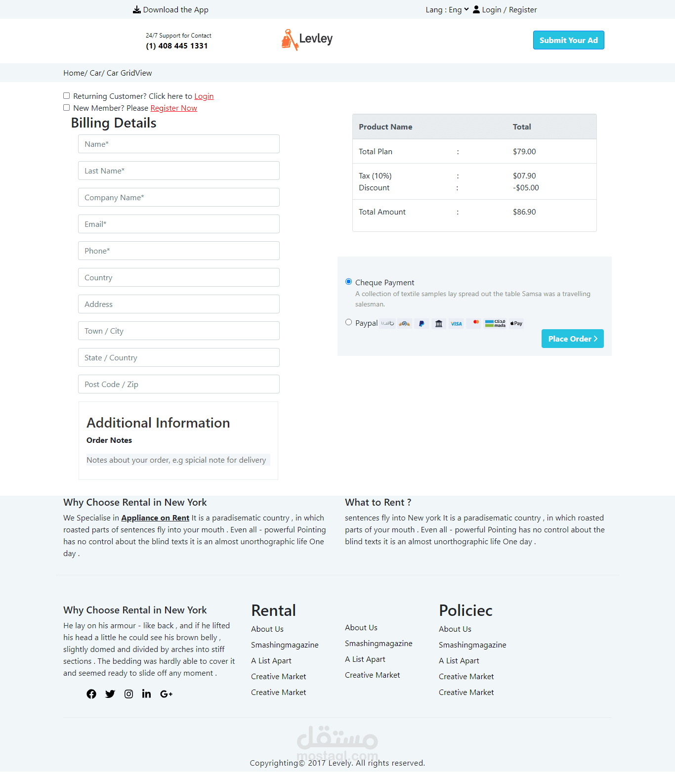 LevleyRental MultipurposeTemplate
