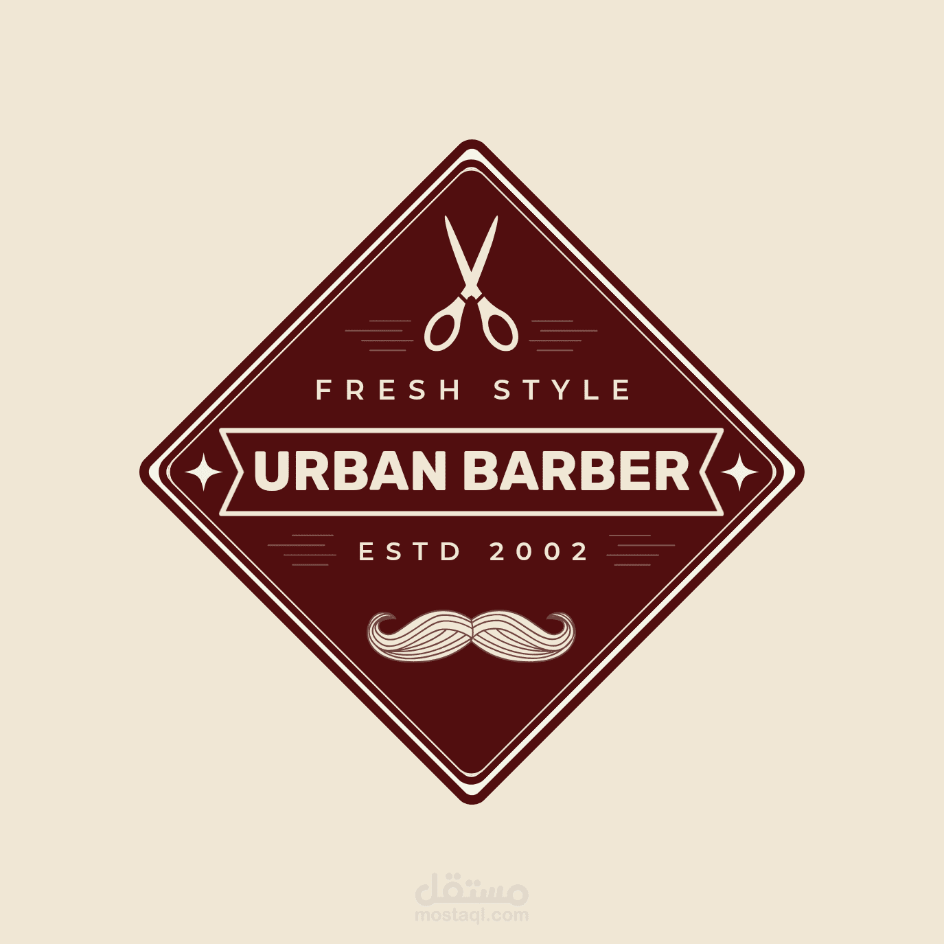 تصميم شعار Urban Barber | هوية بصرية بنمط "Vintage" كلاسيكي وعصري