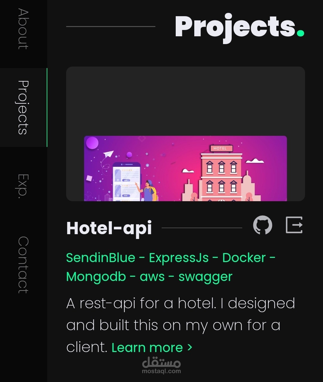عمل api بواسطة nodeJs