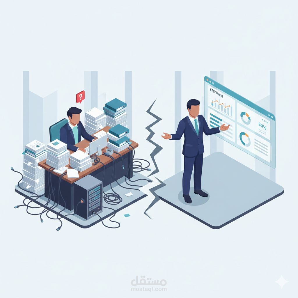 تهيئة شجرة الحسابات، تسجيل ومراجعة الحركات المحاسبية ERP