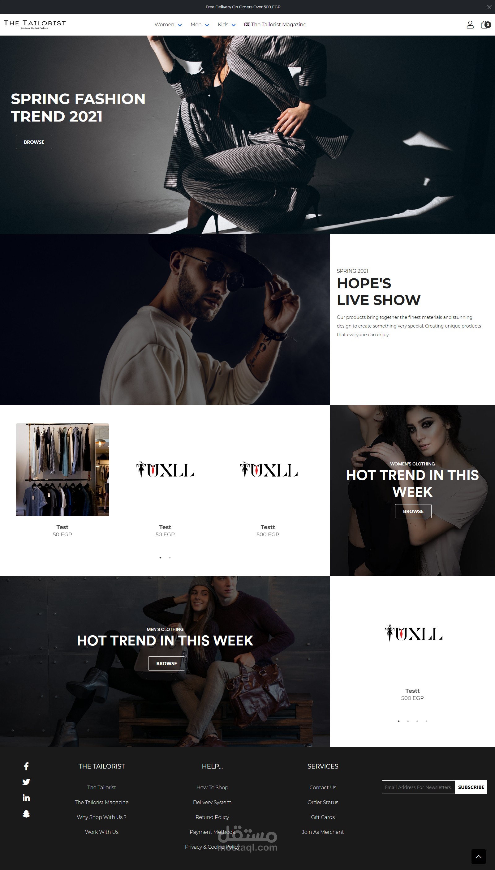The Tailorist - Ecommerce Website