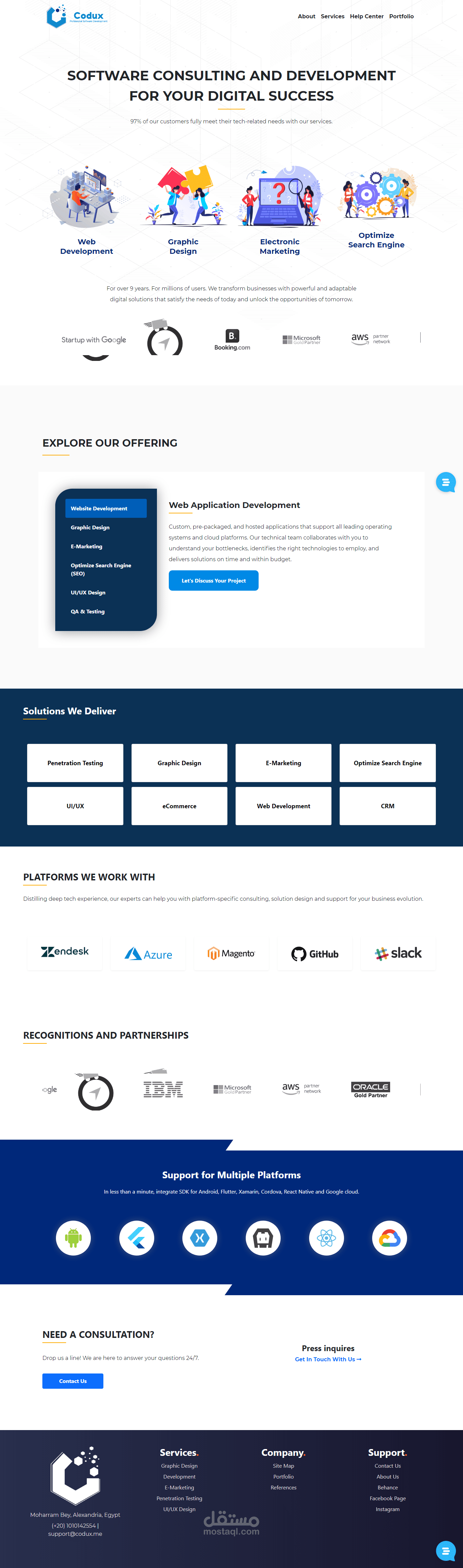 Codux company website - Frontend& Backend