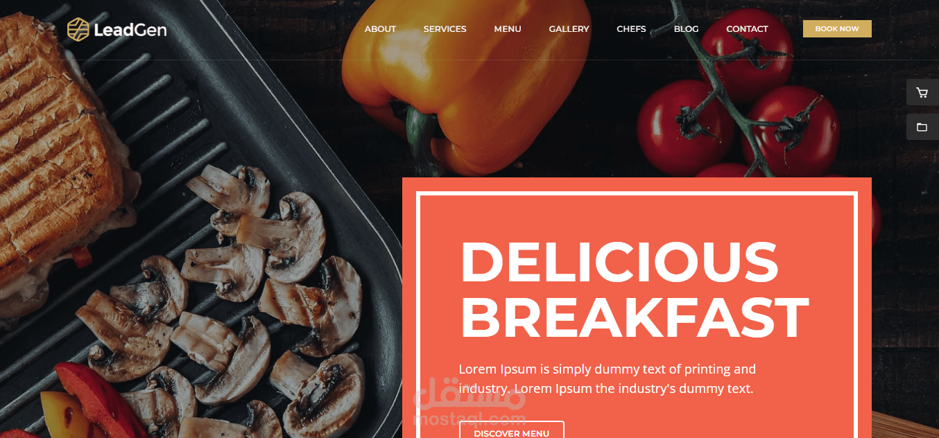 إنشاء موقع الكتروني لمطعم