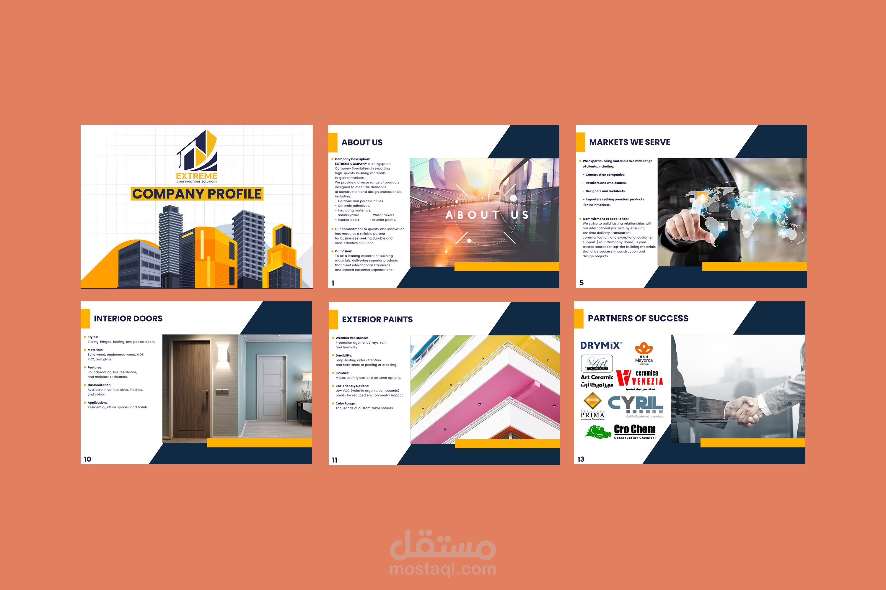 تصميم ملف تعريفي بشركة مقاولات و إنشاءات باللغة الإنجليزية - Company Profile Design For Constructions Company