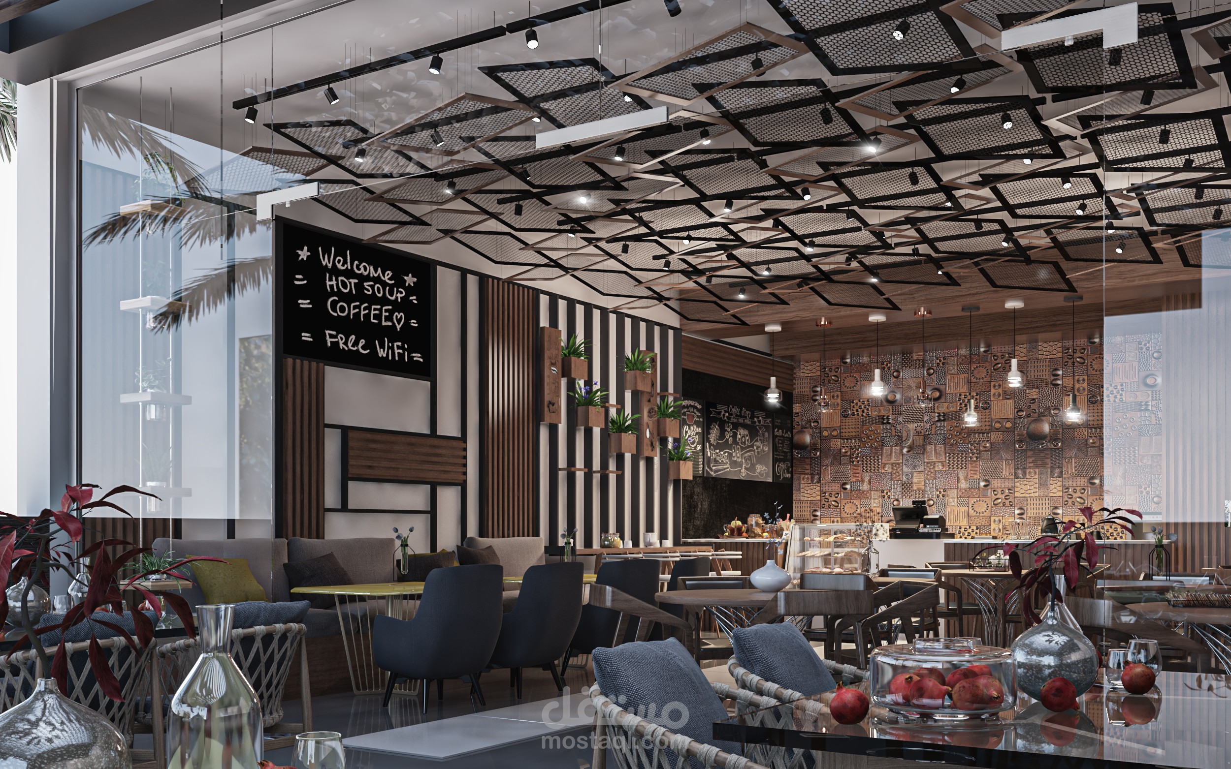 مقهى مع تراس