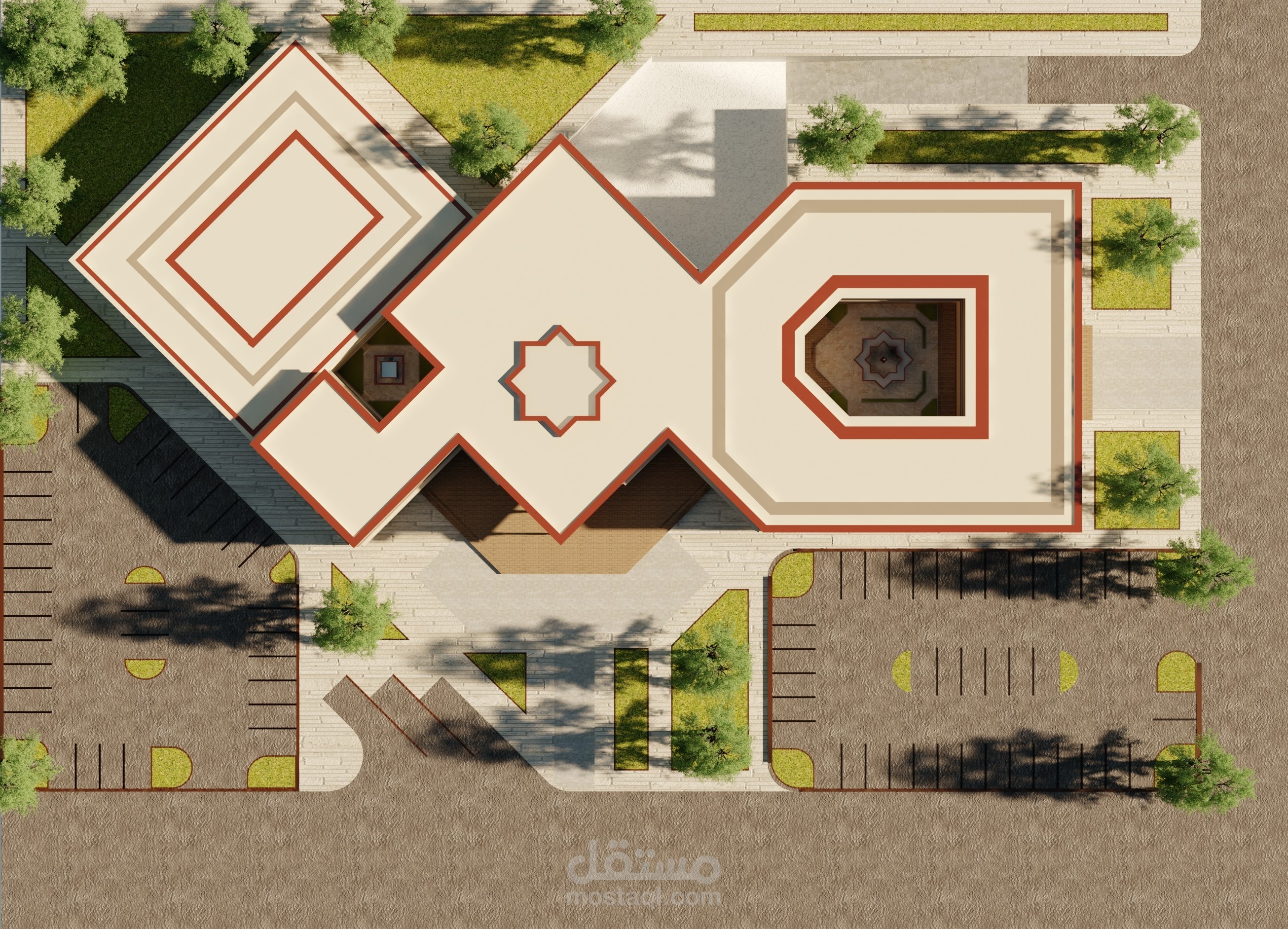 تصميم كتلة مبنى احياء التراث العربي