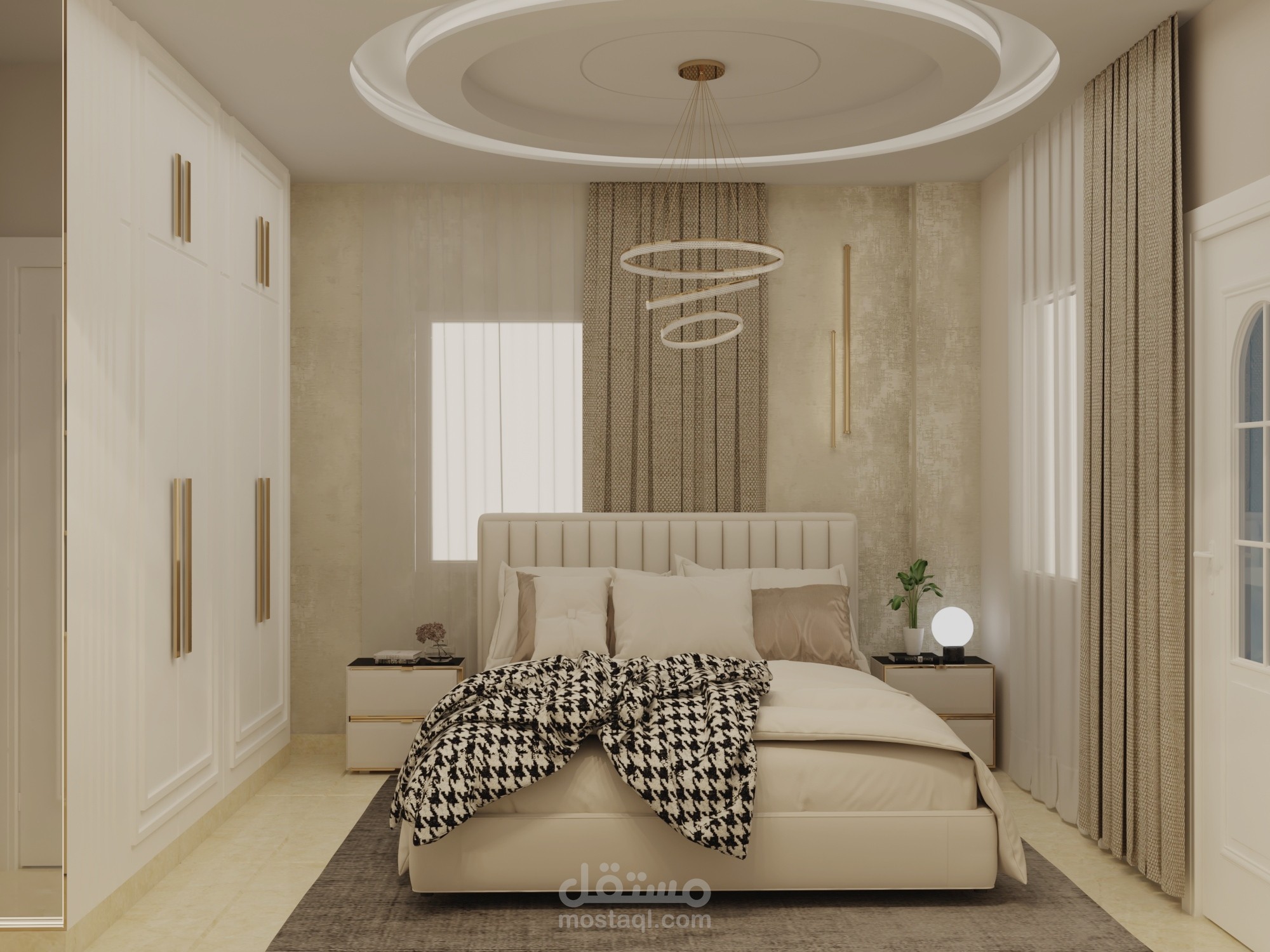 تصميم الديكور الداخلي لغرفة نوم ماستر