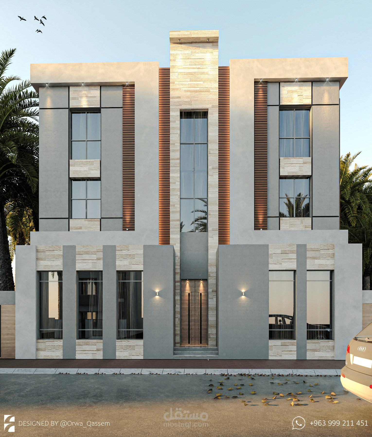 تصميم واجهة فيلا مودرن في الرياض