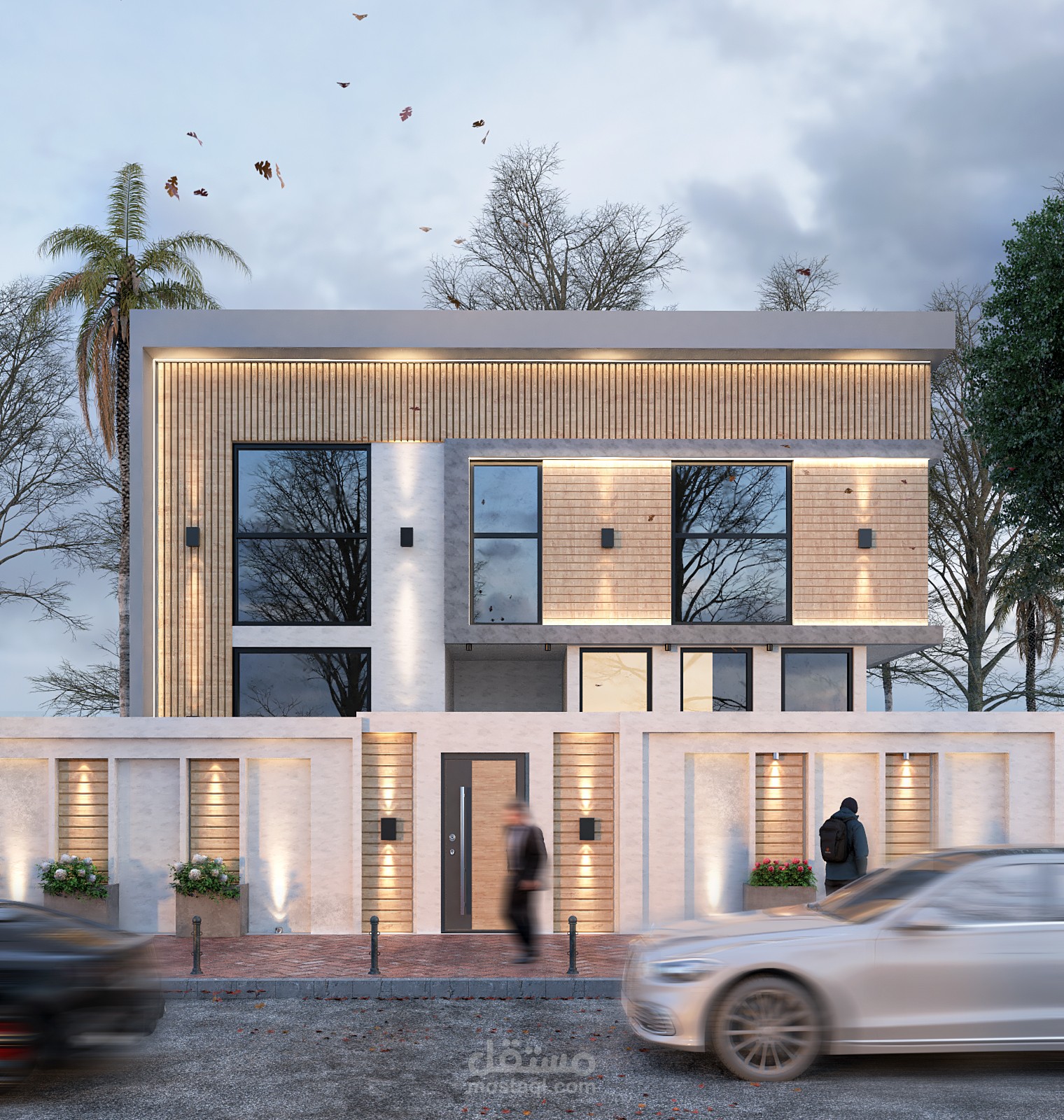 تصميم واجهة فيلا بنمط مودرن