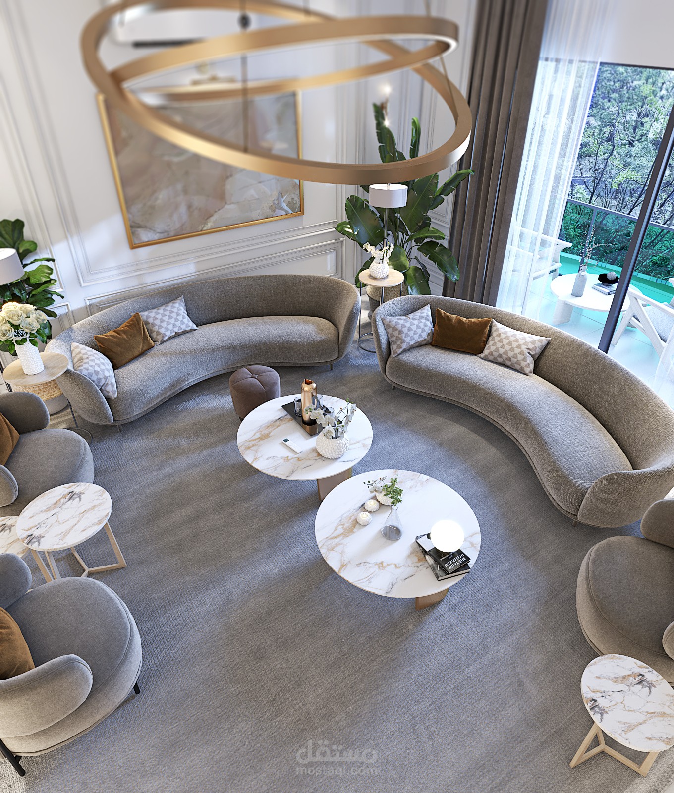 تصمميم داخلي لصالة