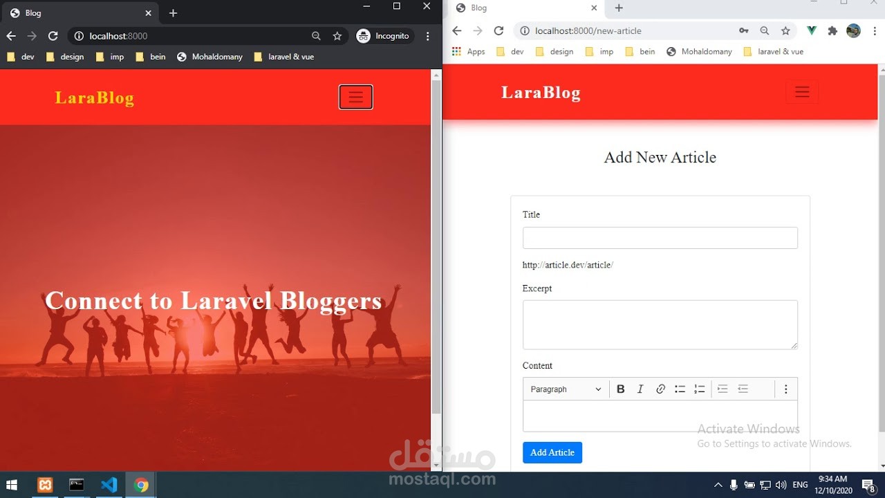 Realtime Blog System Using Laravel , Vue.js and Pusher
