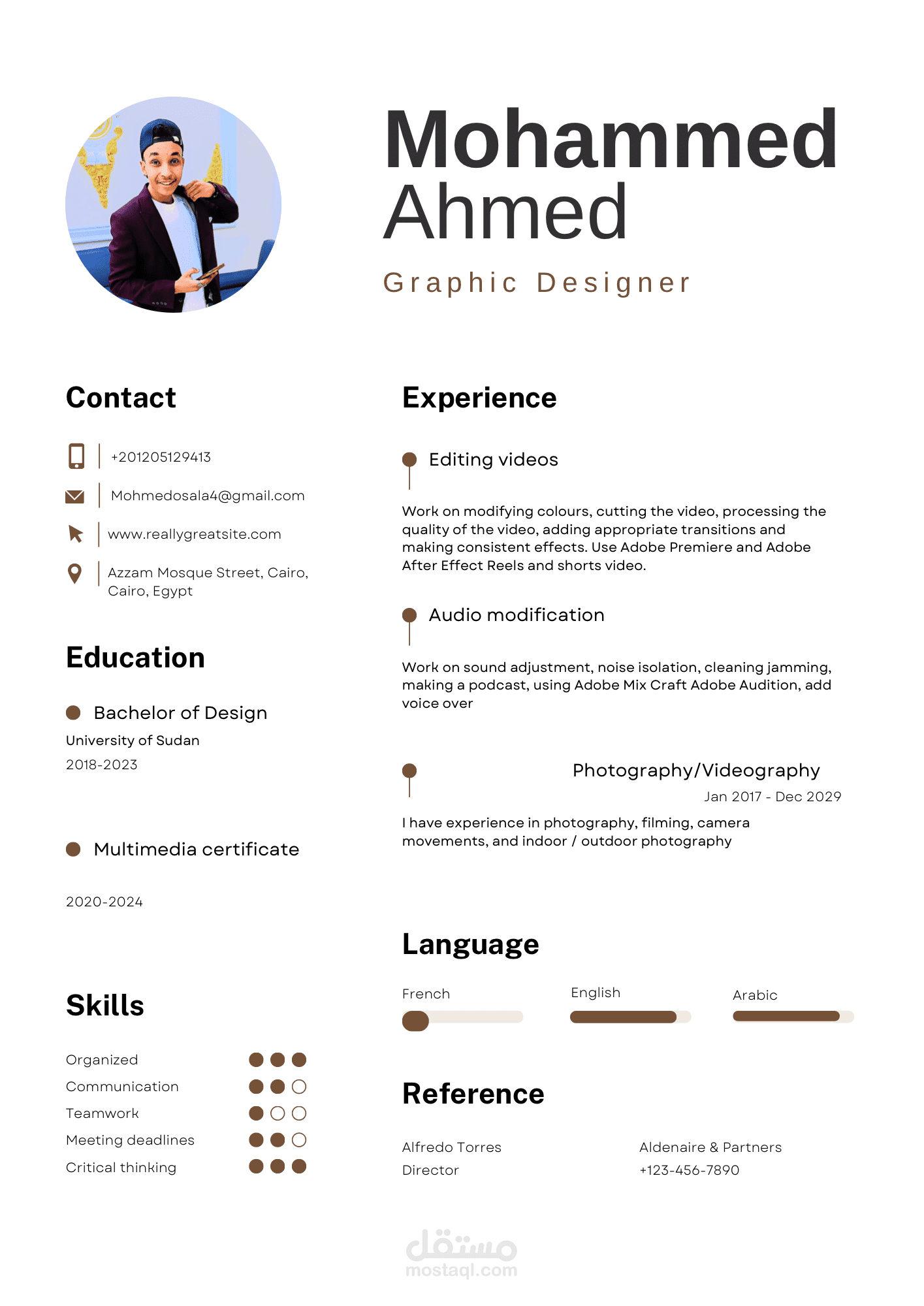 تصميم cv احترافي