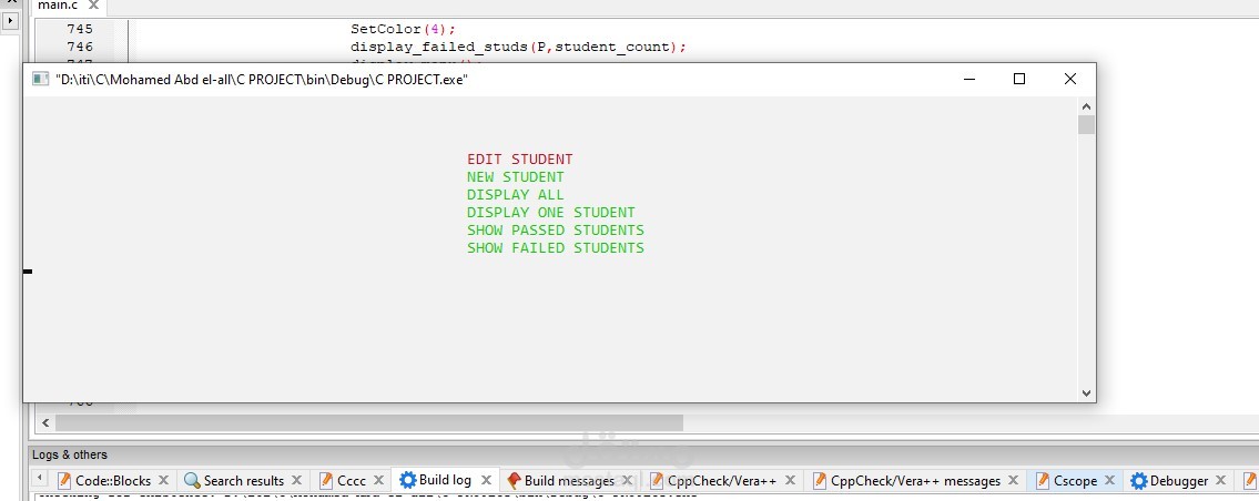 C console app Student-Management-System