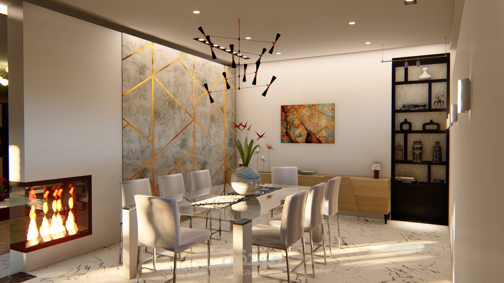 تصميم فضاء استقبال كبير