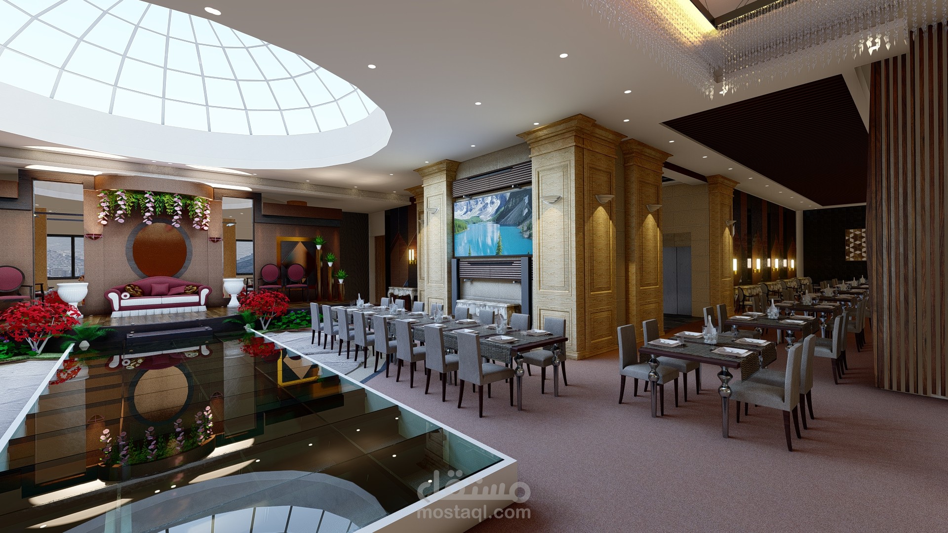 تصميم ديكور قاعة أفراح