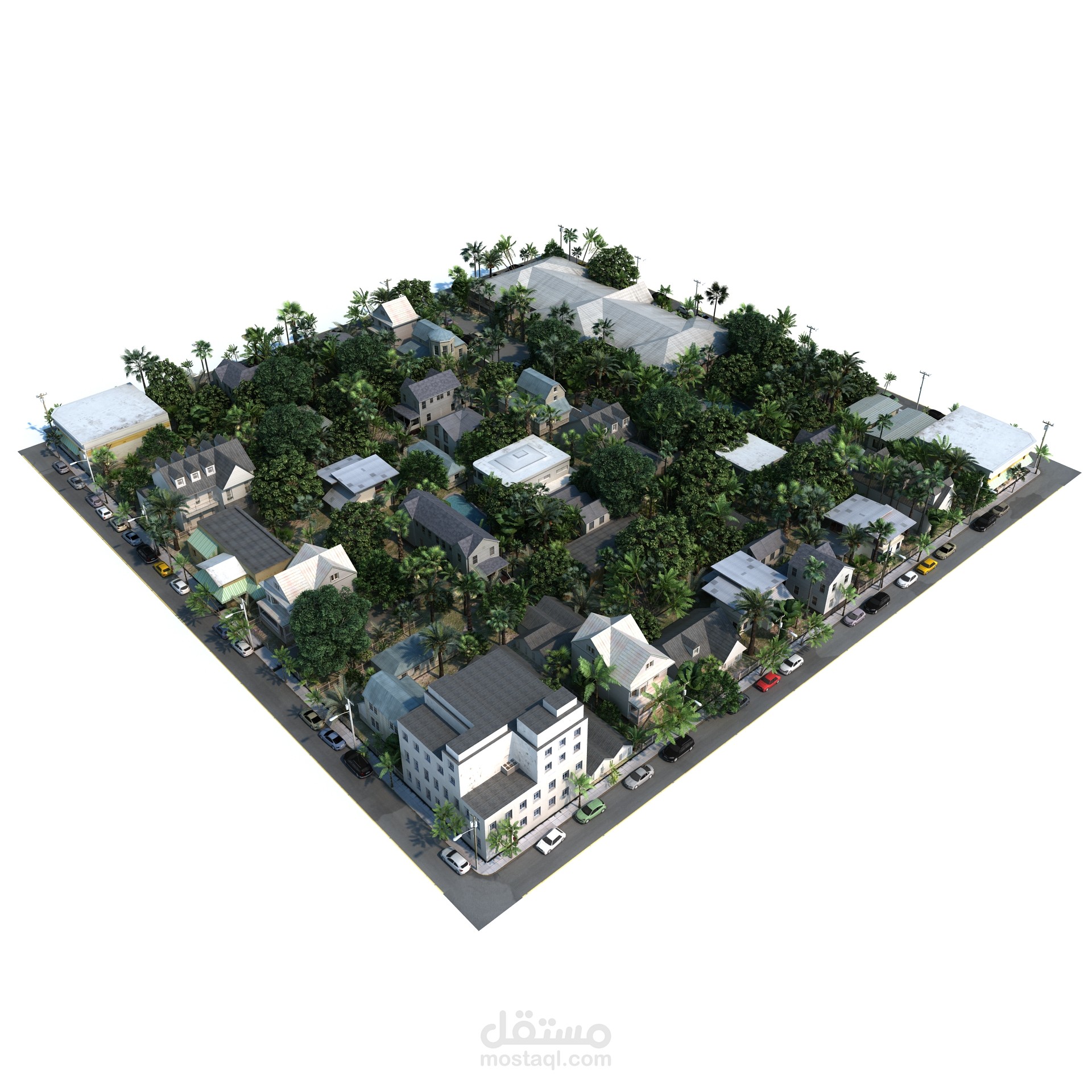 تصميم حي سكني -  3D Max