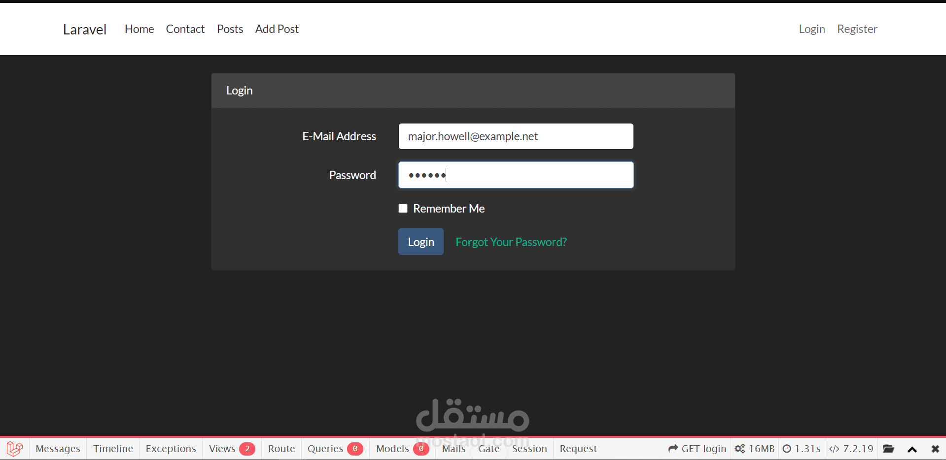 تطبيق ويب ب laravel