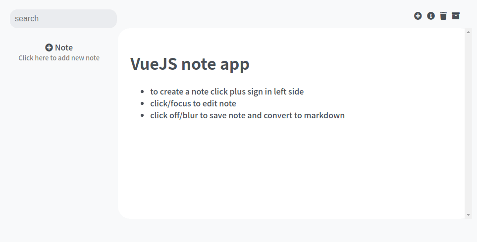 VueJS note app