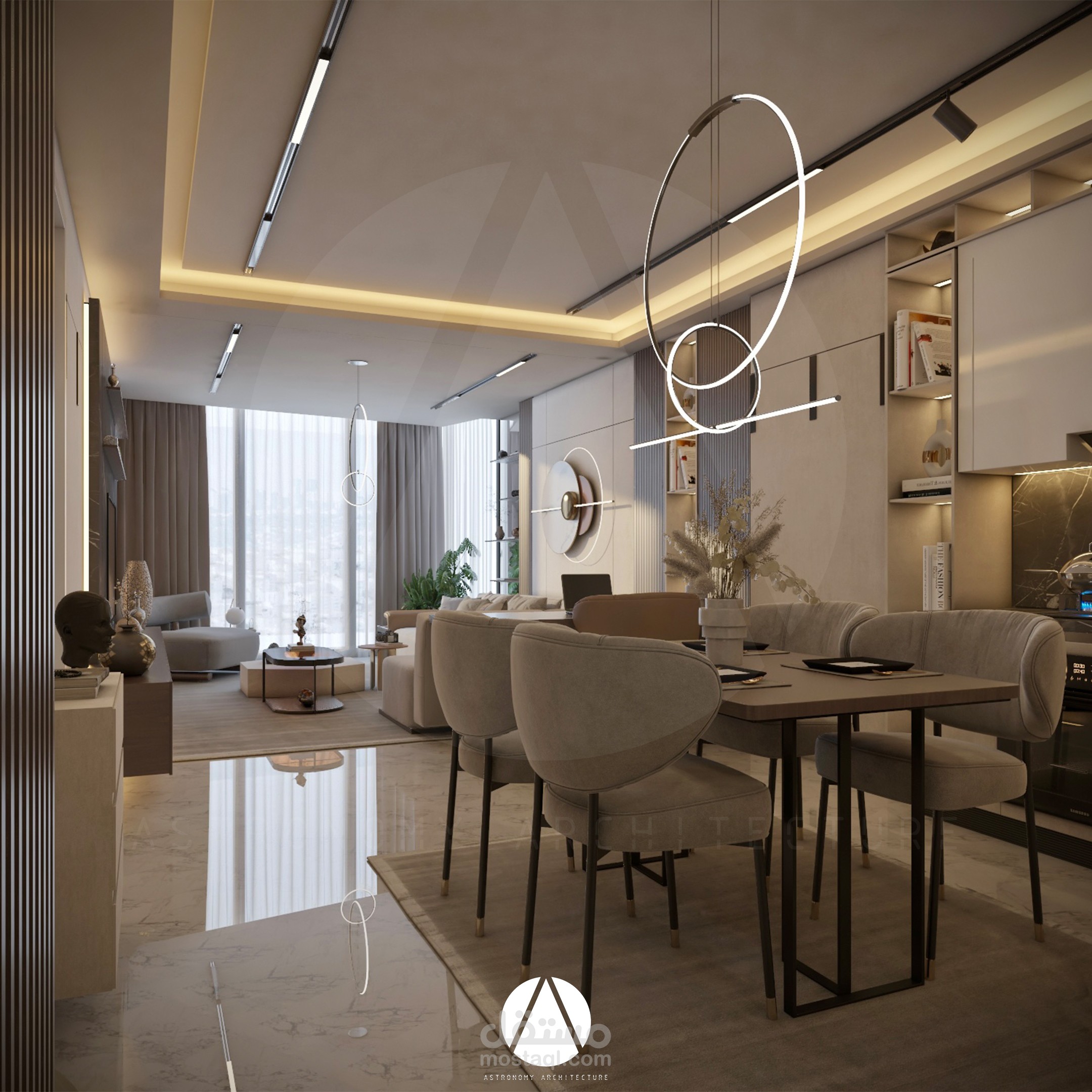تصمبم وتنفيذ شقة في برج سكني في اسطنبول